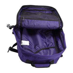 purple cabin bag