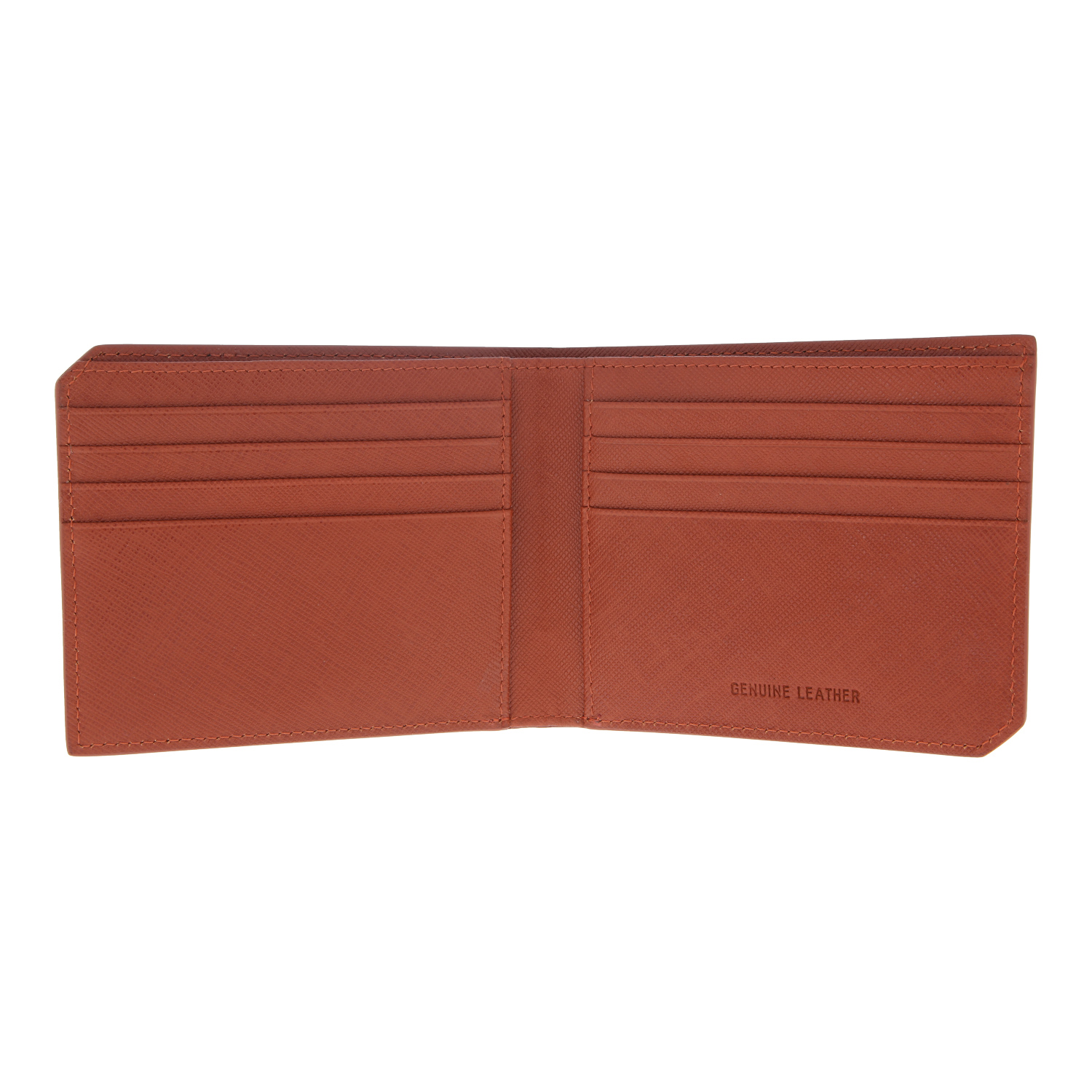 Crossing Saffiano Bi-Fold Wallet - Diagonal - Black/Red - Seager Inc