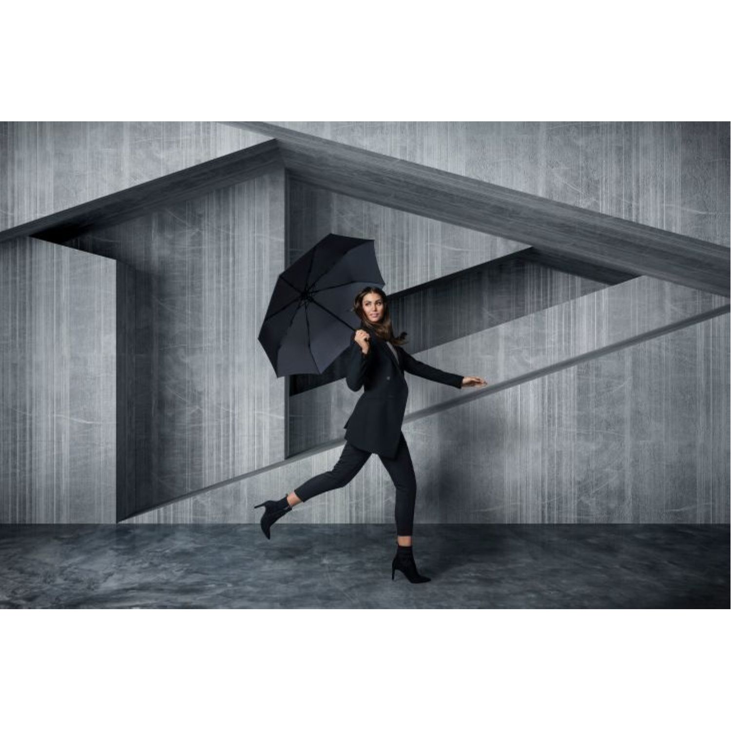 Knirps A.200 Medium Duomatic Umbrella V2 Inc Dark - Grey - Seager