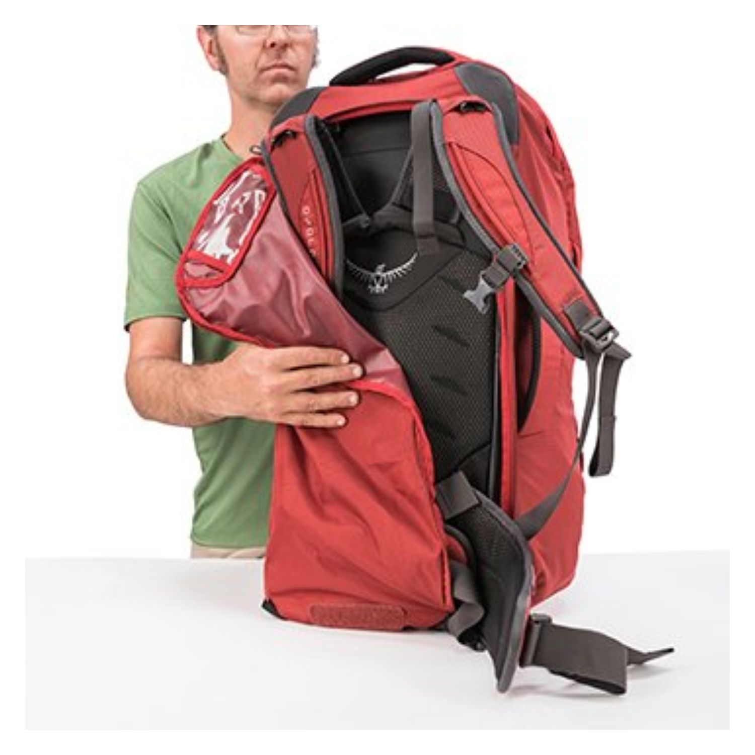 Osprey Farpoint Travel Pack 55 Backpack Small Medium Men s Travel Trekking Jasper Red