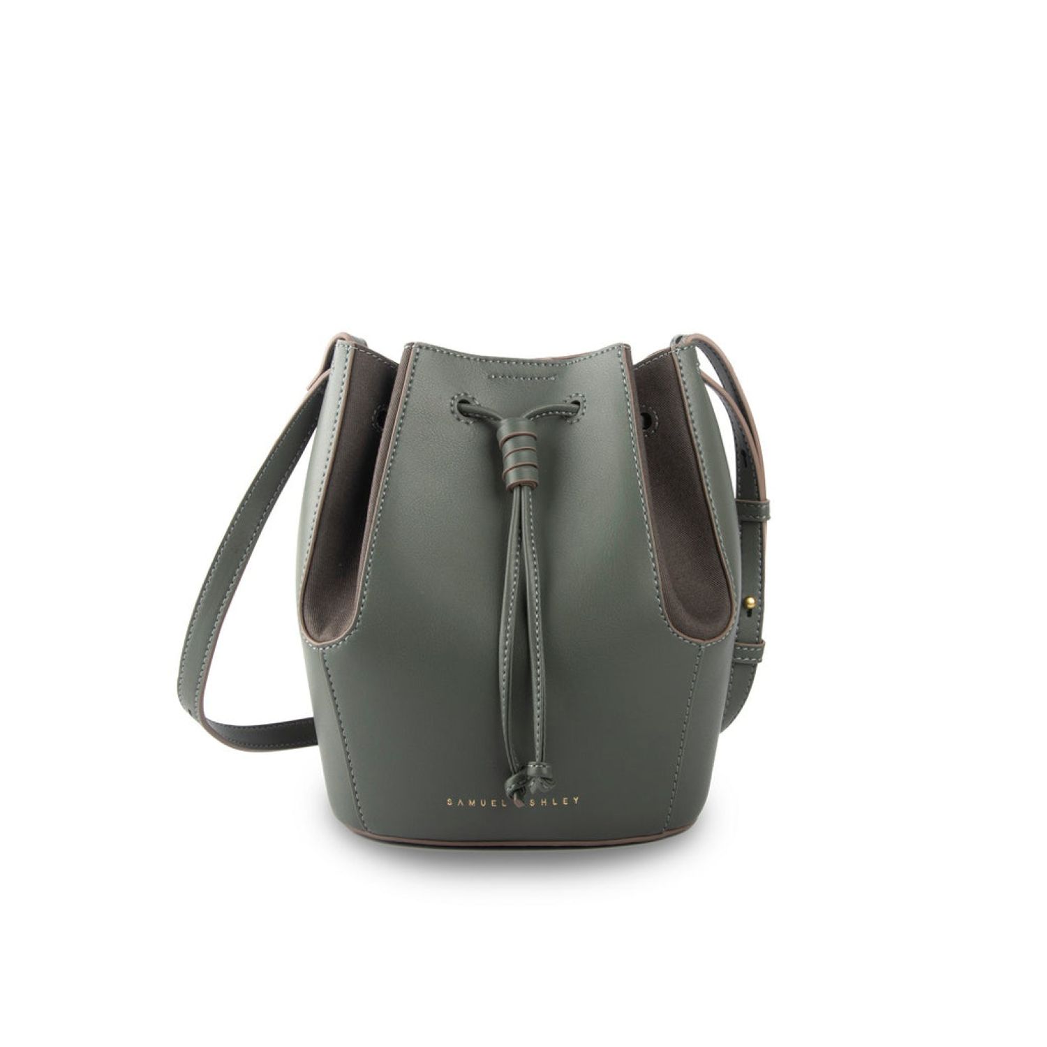 Leather debby drawstring discount bag