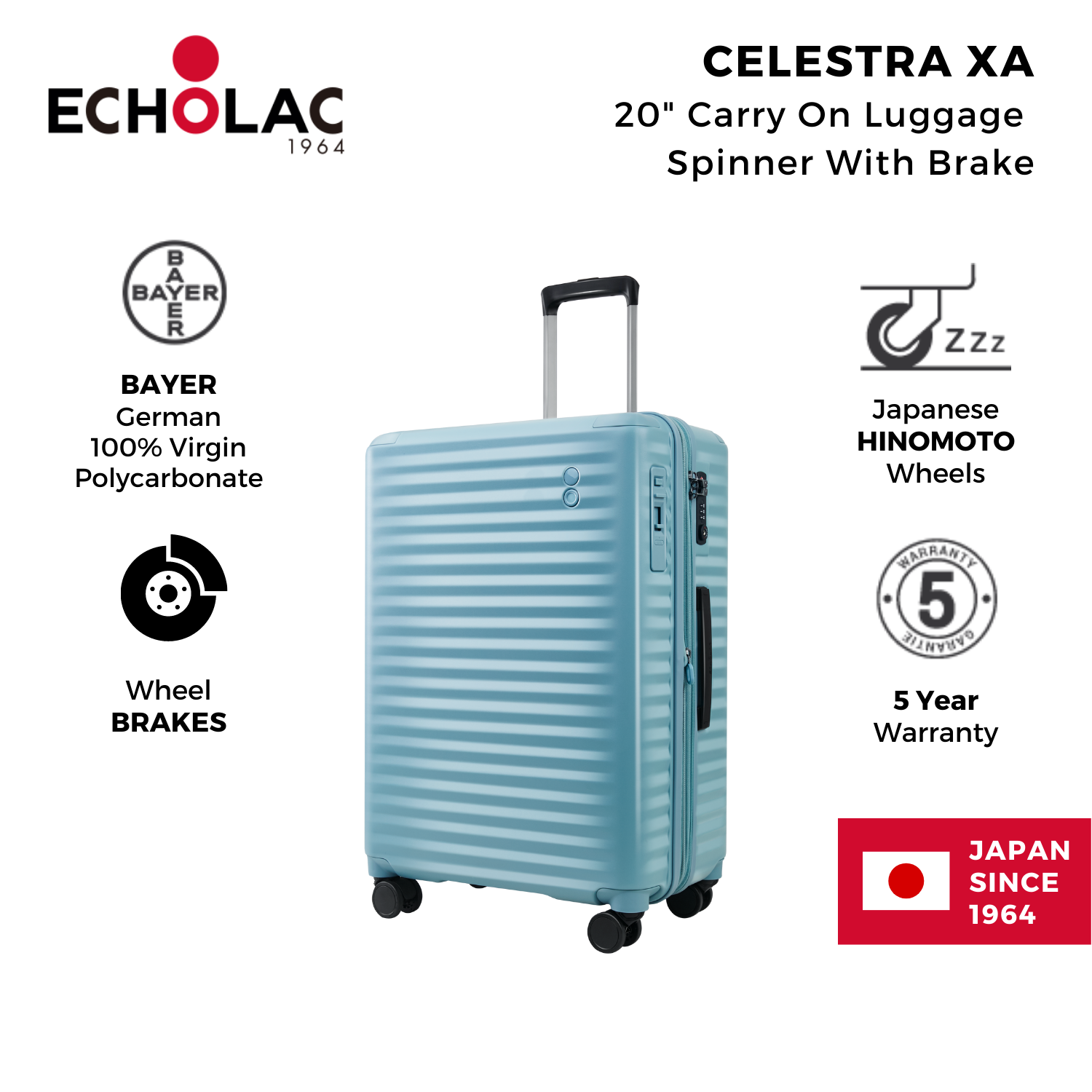 Spinner luggage sales with brakes